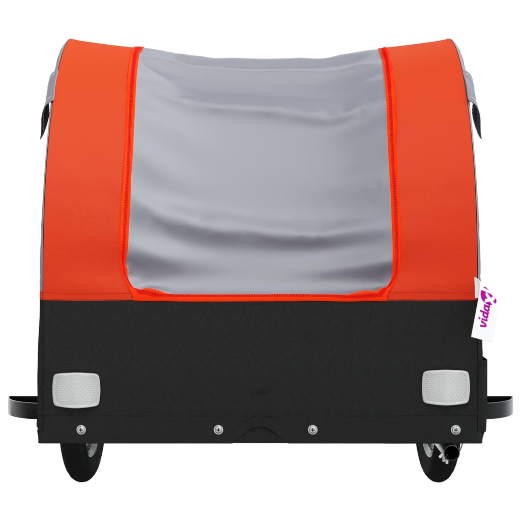 vidaXL Bike Trailer Black and Orange 30 kg Iron 6