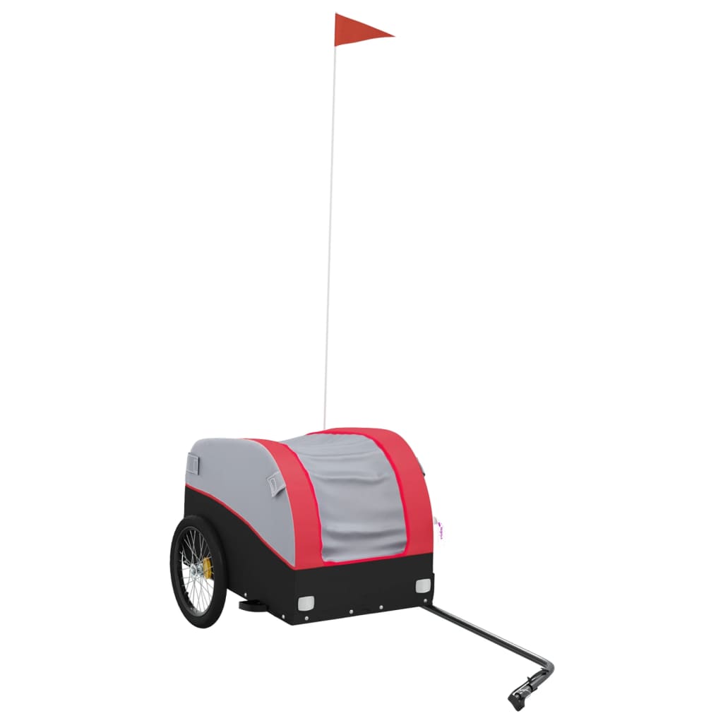 vidaXL Bike Trailer Black and Red 30 kg Iron 2