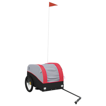 vidaXL Bike Trailer Black and Red 30 kg Iron 2