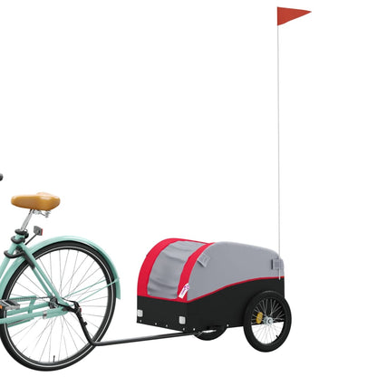 vidaXL Bike Trailer Black and Red 30 kg Iron 3