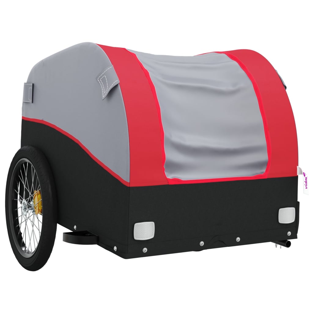 vidaXL Bike Trailer Black and Red 30 kg Iron 4