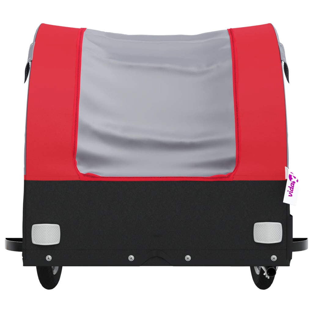 vidaXL Bike Trailer Black and Red 30 kg Iron 6