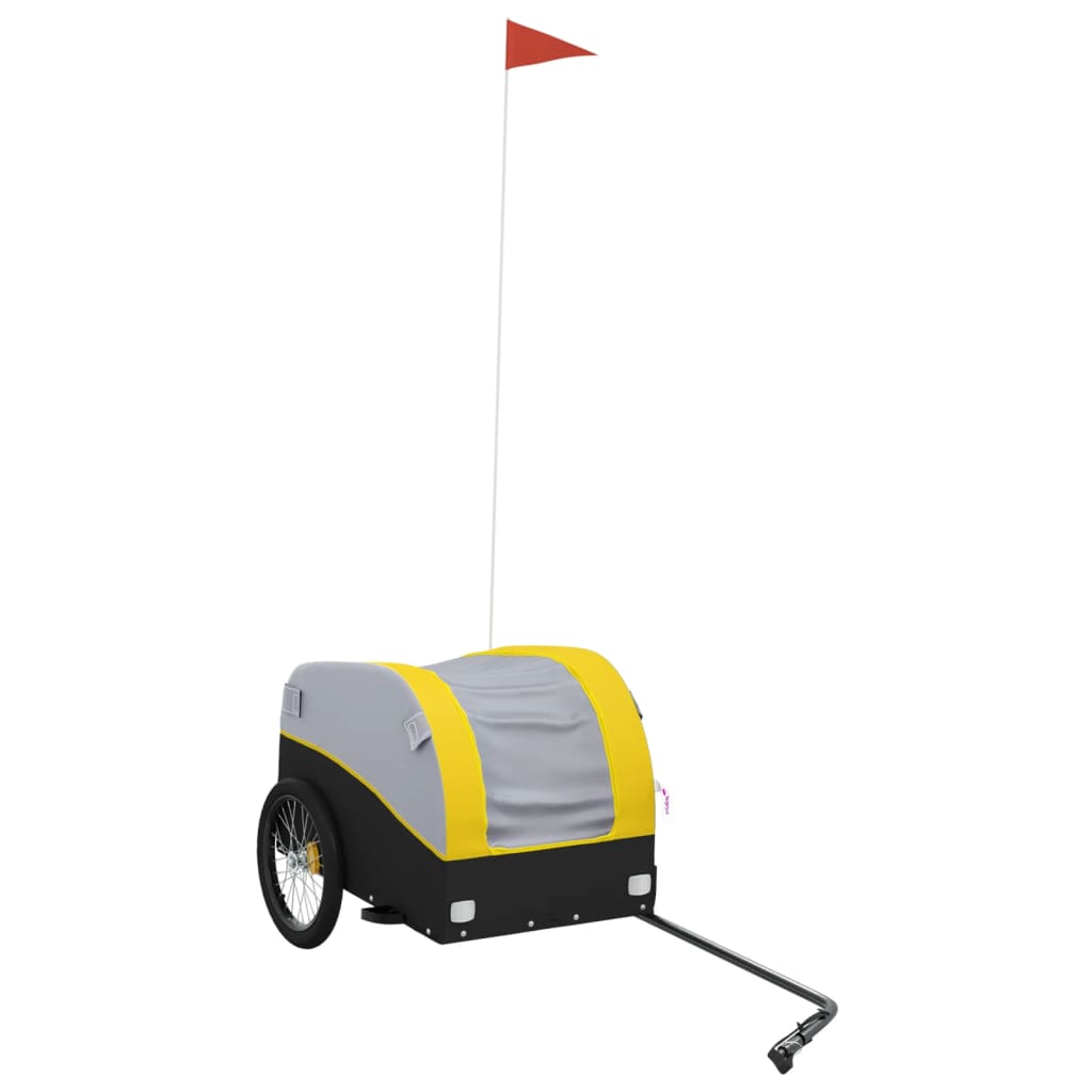 vidaXL Bike Trailer Black and Yellow 30 kg Iron 2