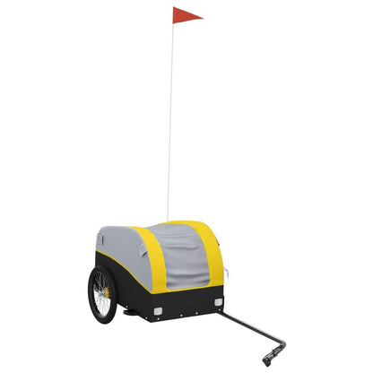 vidaXL Bike Trailer Black and Yellow 30 kg Iron 2