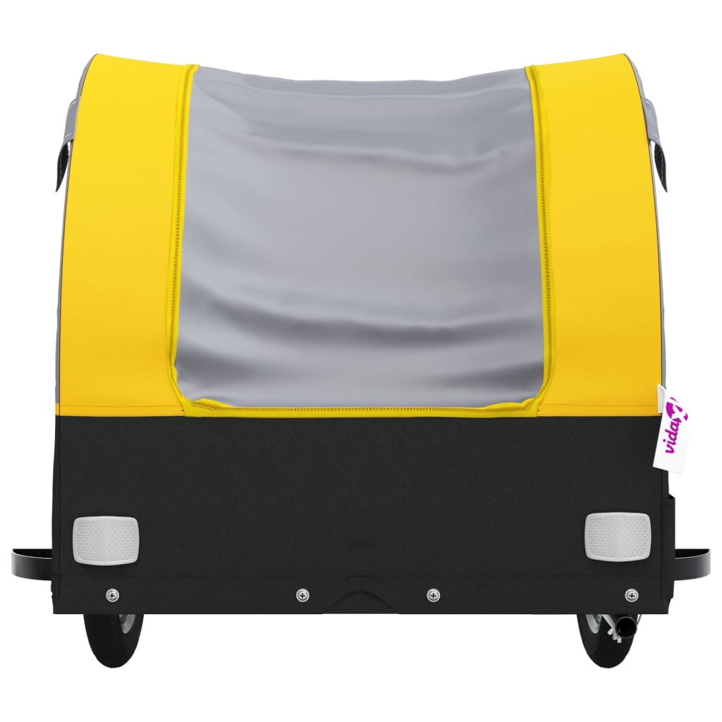 vidaXL Bike Trailer Black and Yellow 30 kg Iron 6