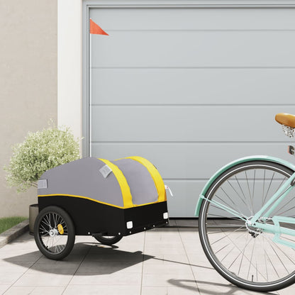 vidaXL Bike Trailer Black and Yellow 30 kg Iron 1