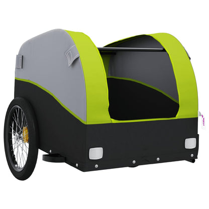 vidaXL Bike Trailer Black and Green 30 kg Iron 5
