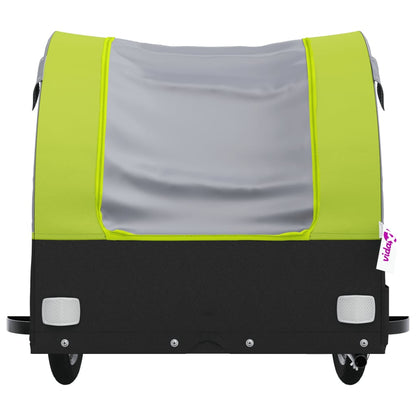 vidaXL Bike Trailer Black and Green 30 kg Iron 6