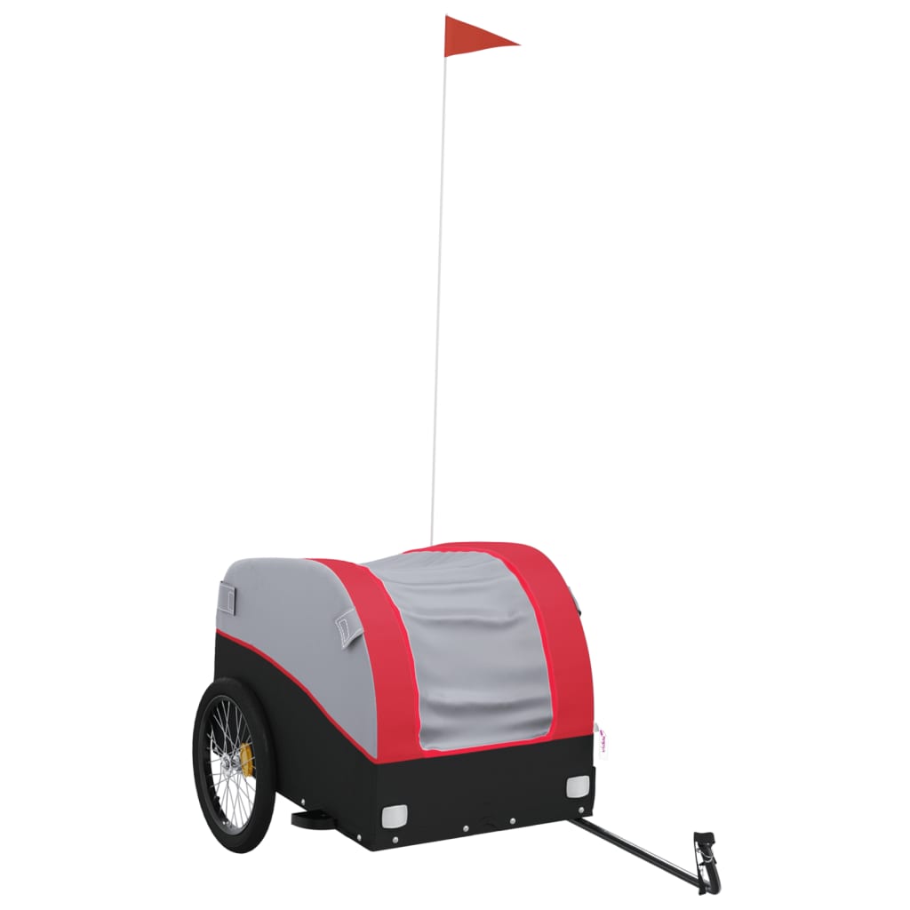 vidaXL Bike Trailer Black and Red 45 kg Iron 2