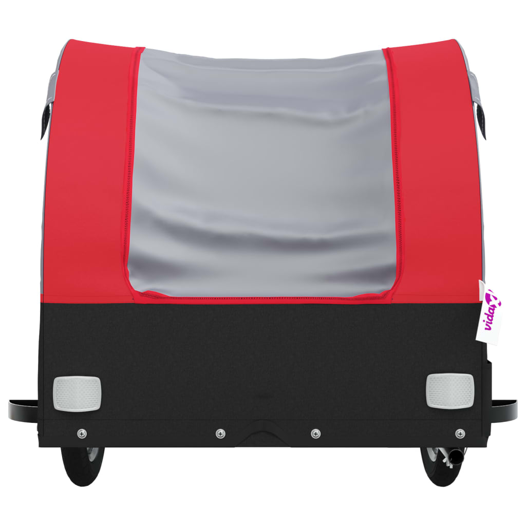 vidaXL Bike Trailer Black and Red 45 kg Iron 6