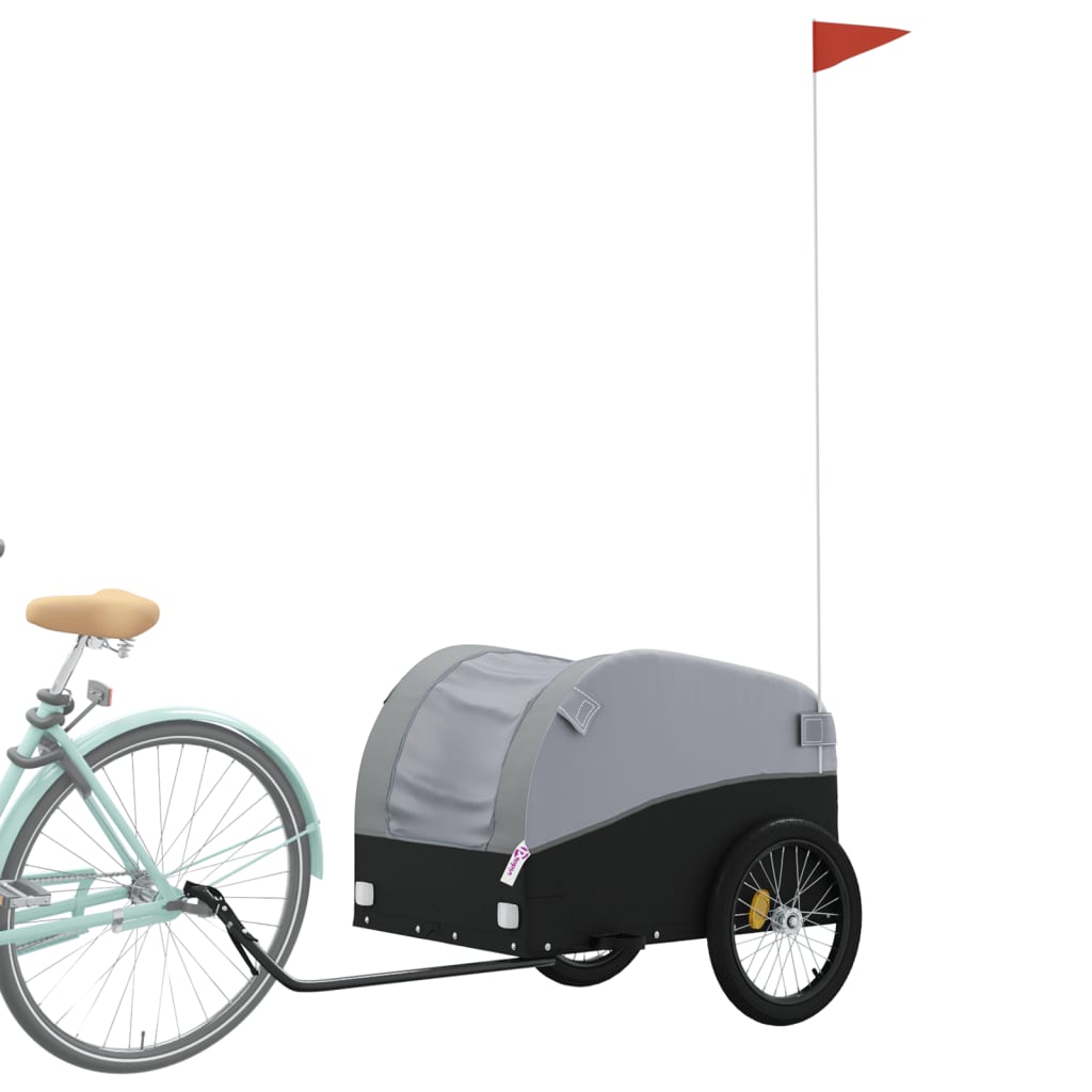 vidaXL Bike Trailer Black and Grey 45 kg Iron 3