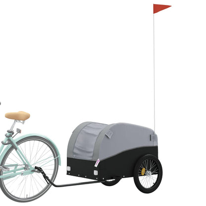 vidaXL Bike Trailer Black and Grey 45 kg Iron 3