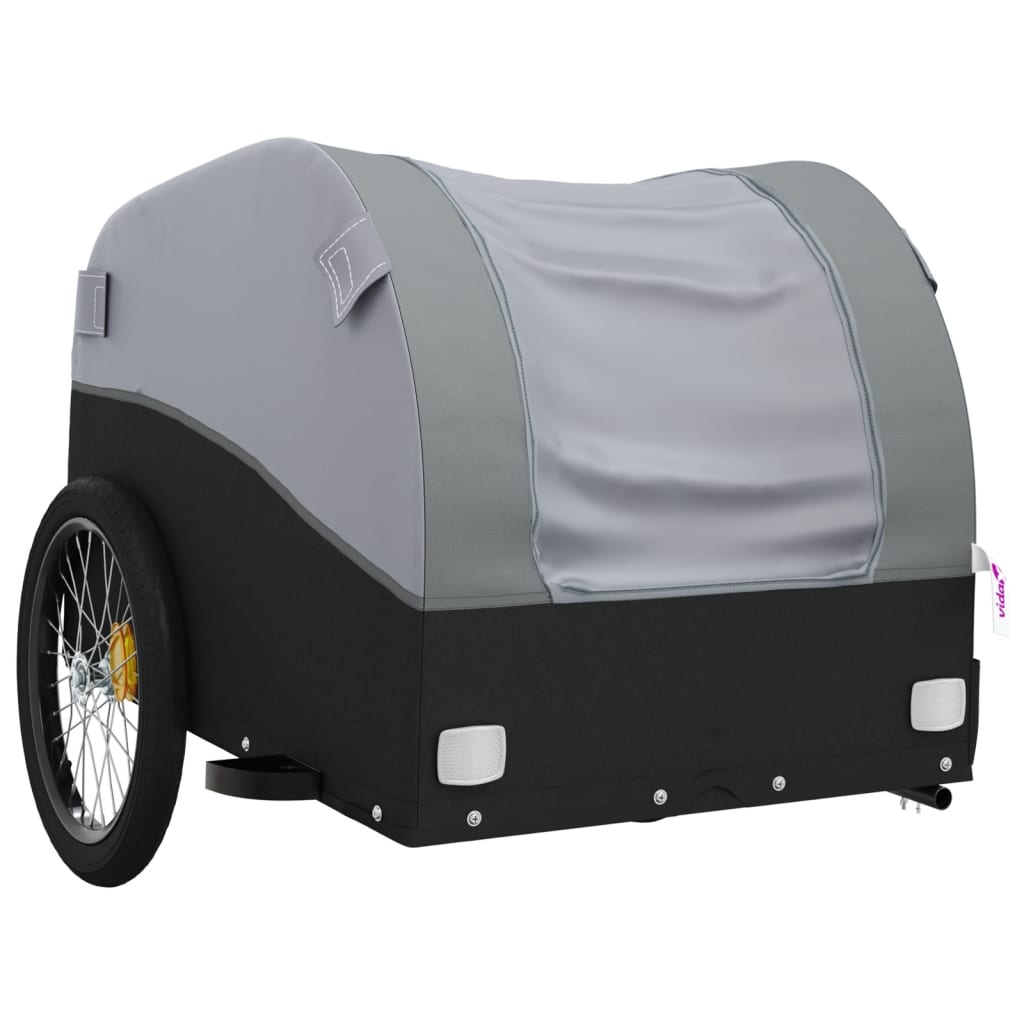 vidaXL Bike Trailer Black and Grey 45 kg Iron 4