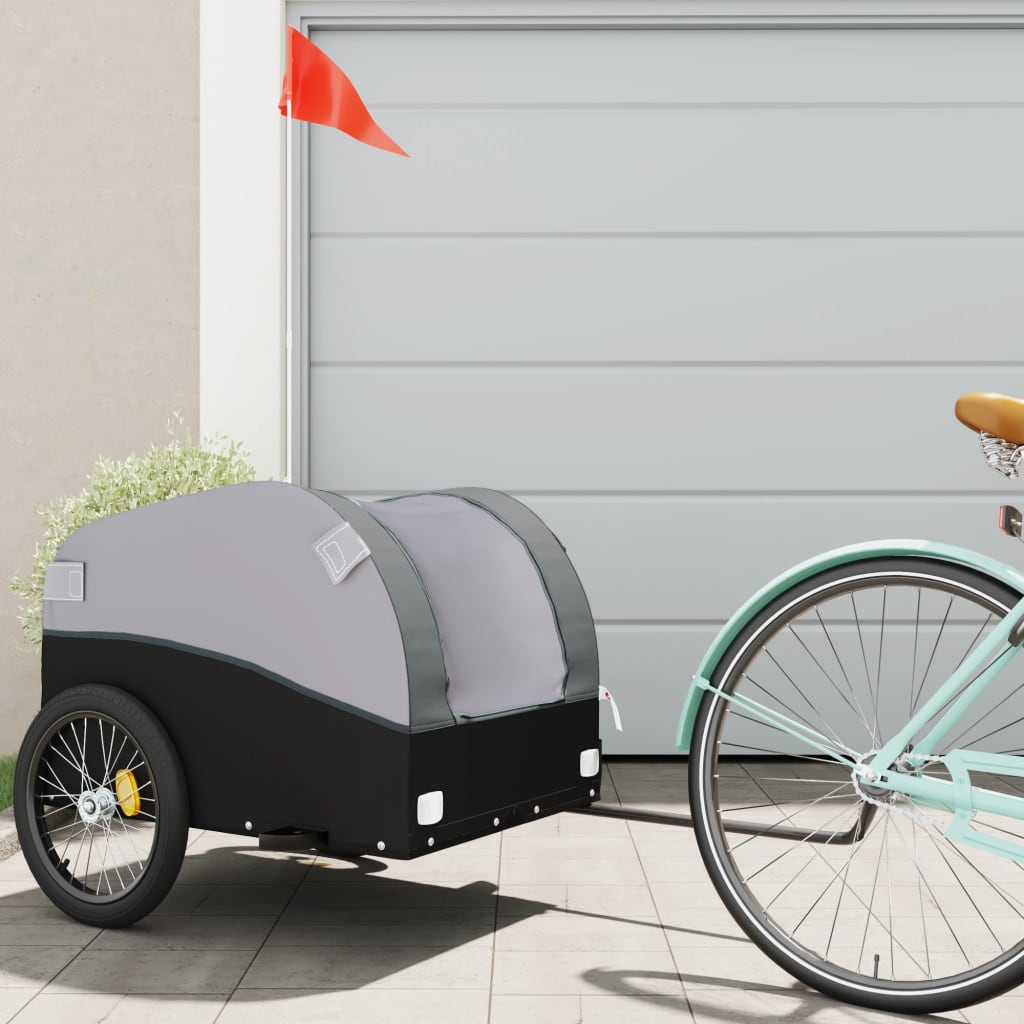 vidaXL Bike Trailer Black and Grey 45 kg Iron 1