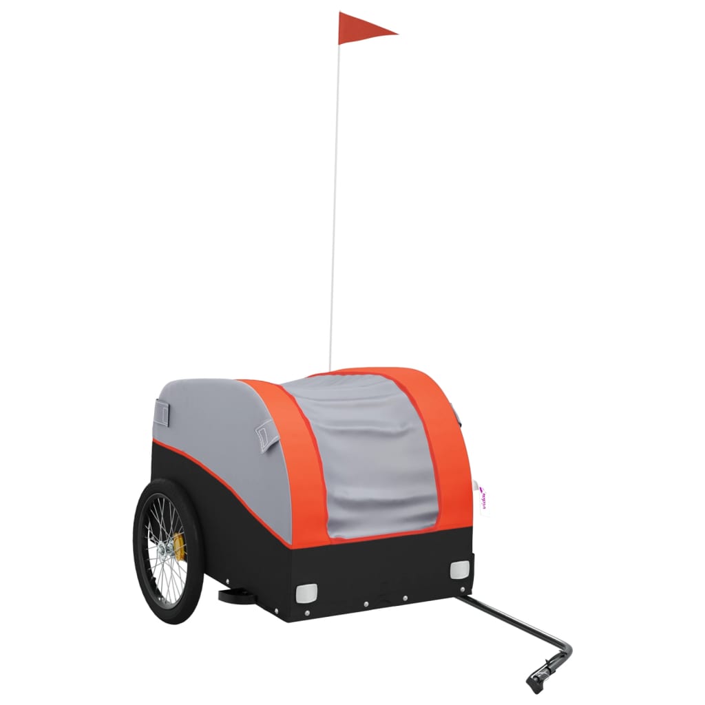 vidaXL Bike Trailer Black and Orange 45 kg Iron 2