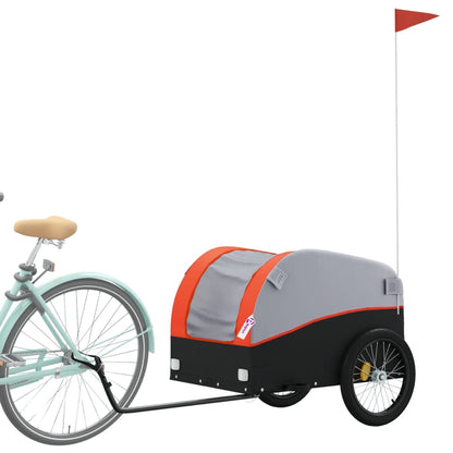 vidaXL Bike Trailer Black and Orange 45 kg Iron 3