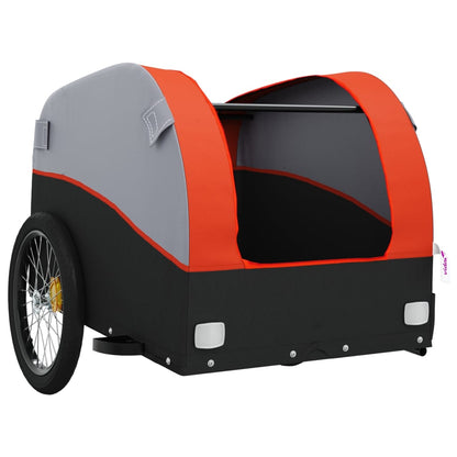 vidaXL Bike Trailer Black and Orange 45 kg Iron 5