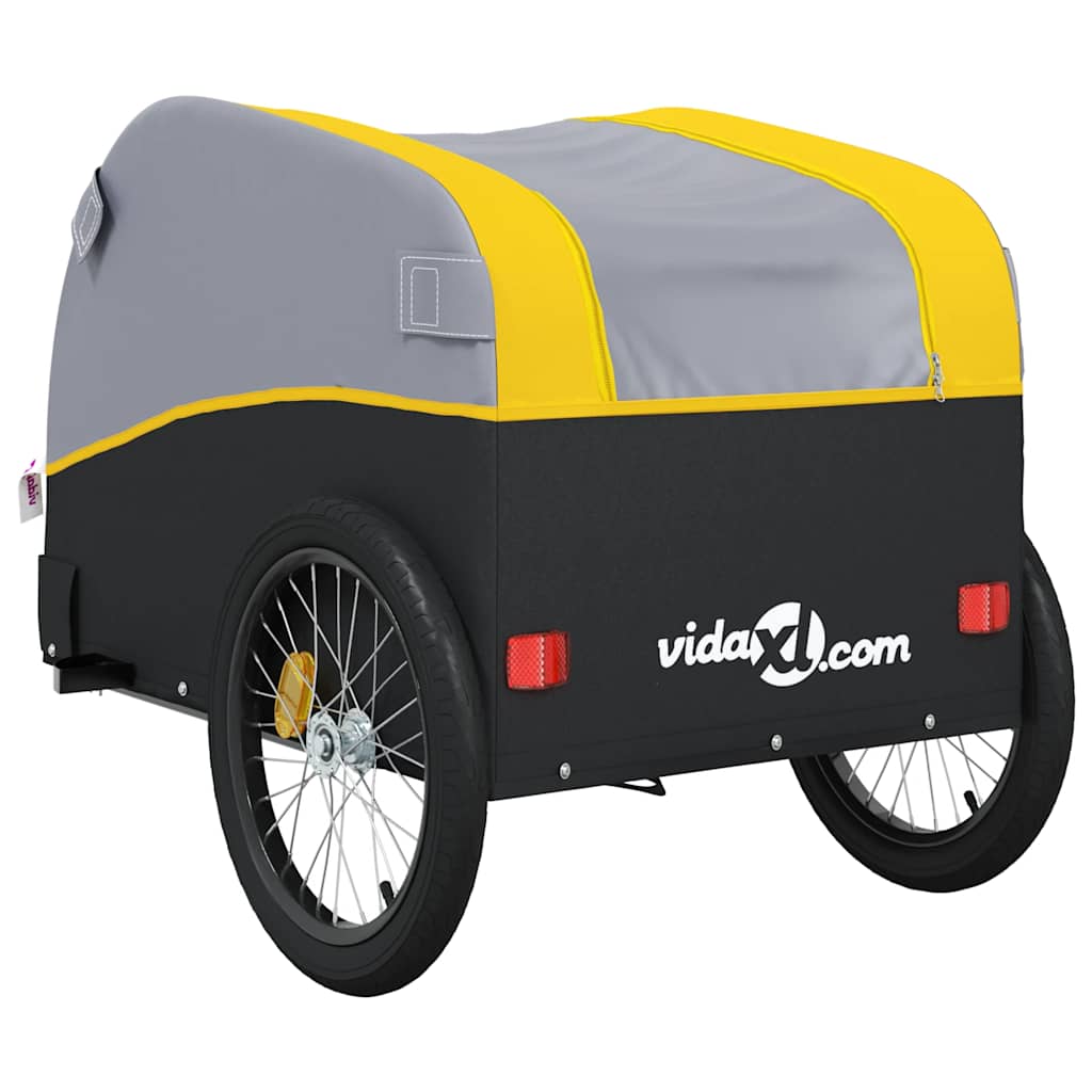 vidaXL Bike Trailer Black and Yellow 45 kg Iron 6