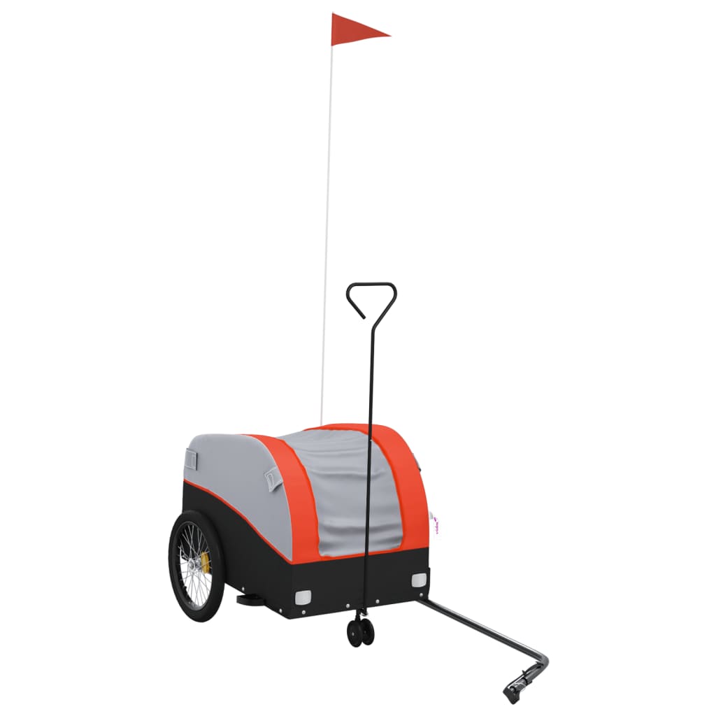 vidaXL Bike Trailer Black and Orange 30 kg Iron 2