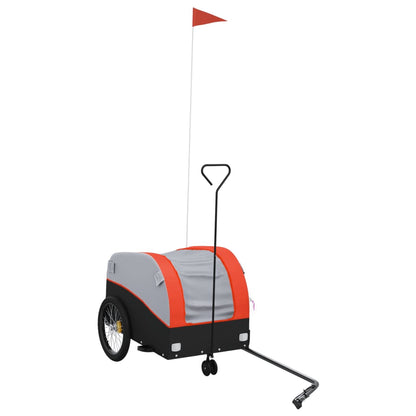vidaXL Bike Trailer Black and Orange 30 kg Iron 2