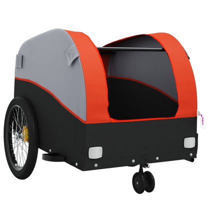 vidaXL Bike Trailer Black and Orange 30 kg Iron 5