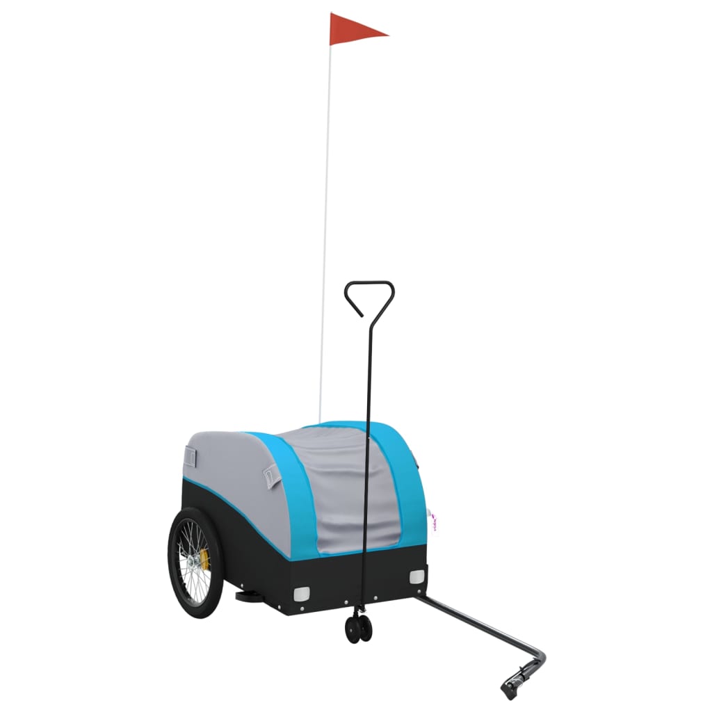 vidaXL Bike Trailer Black and Blue 30 kg Iron 2