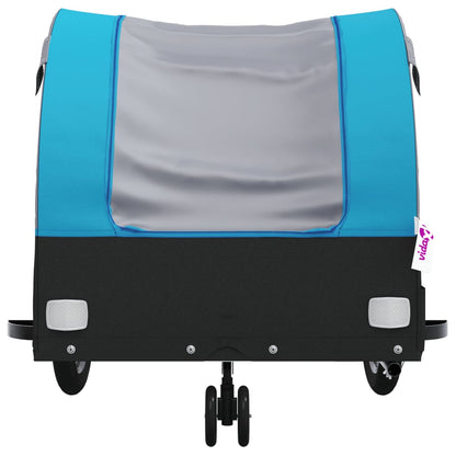 vidaXL Bike Trailer Black and Blue 30 kg Iron 6