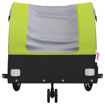 vidaXL Bike Trailer Black and Green 30 kg Iron 6