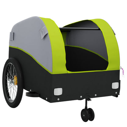 vidaXL Bike Trailer Black and Green 45 kg Iron 4
