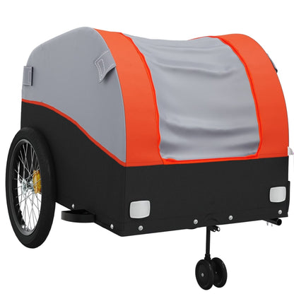 vidaXL Bike Trailer Black and Orange 45 kg Iron 4