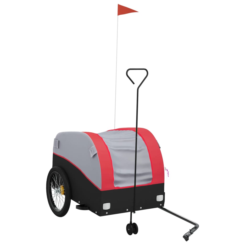 vidaXL Bike Trailer Black and Red 45 kg Iron 2