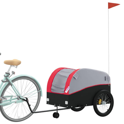 vidaXL Bike Trailer Black and Red 45 kg Iron 3