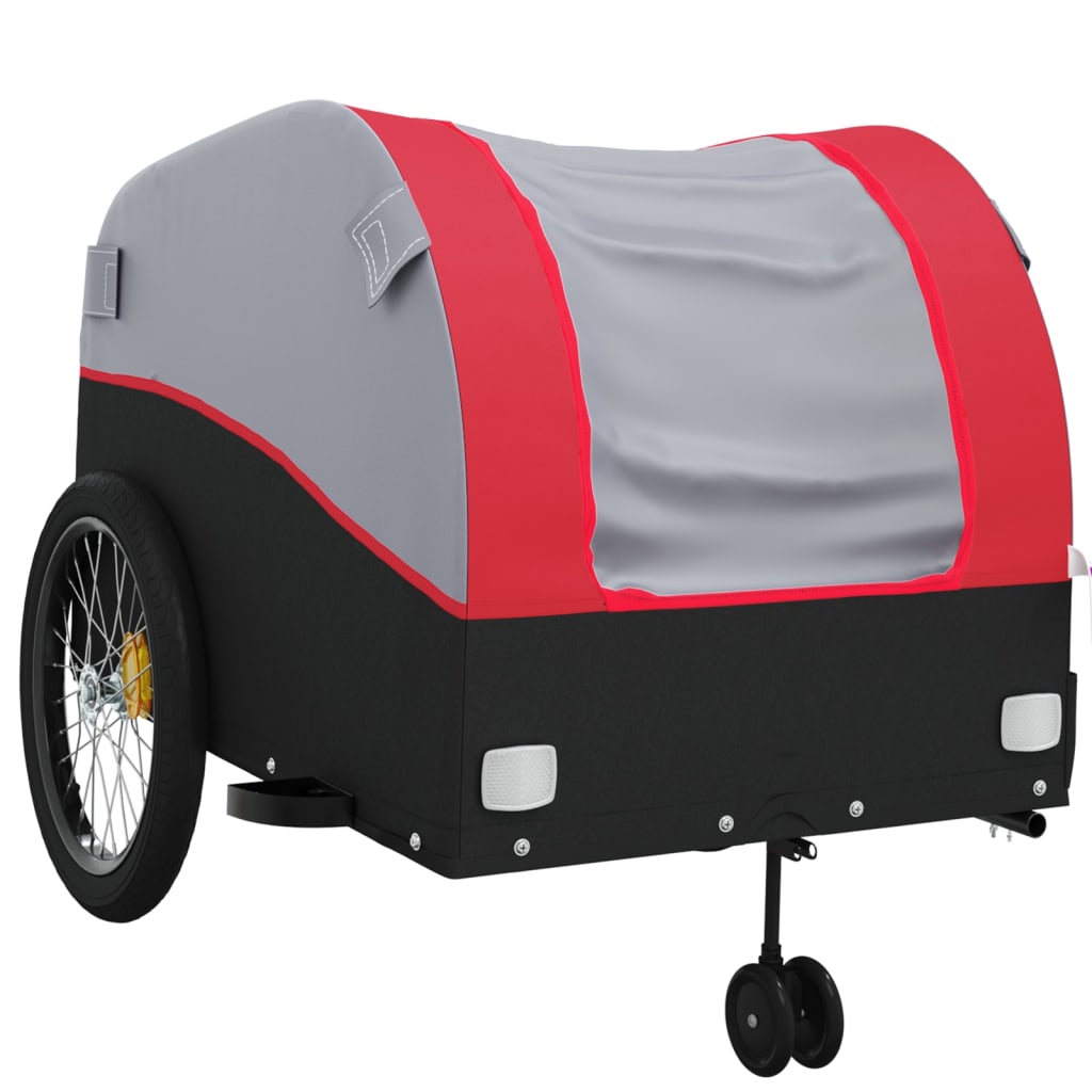 vidaXL Bike Trailer Black and Red 45 kg Iron 4