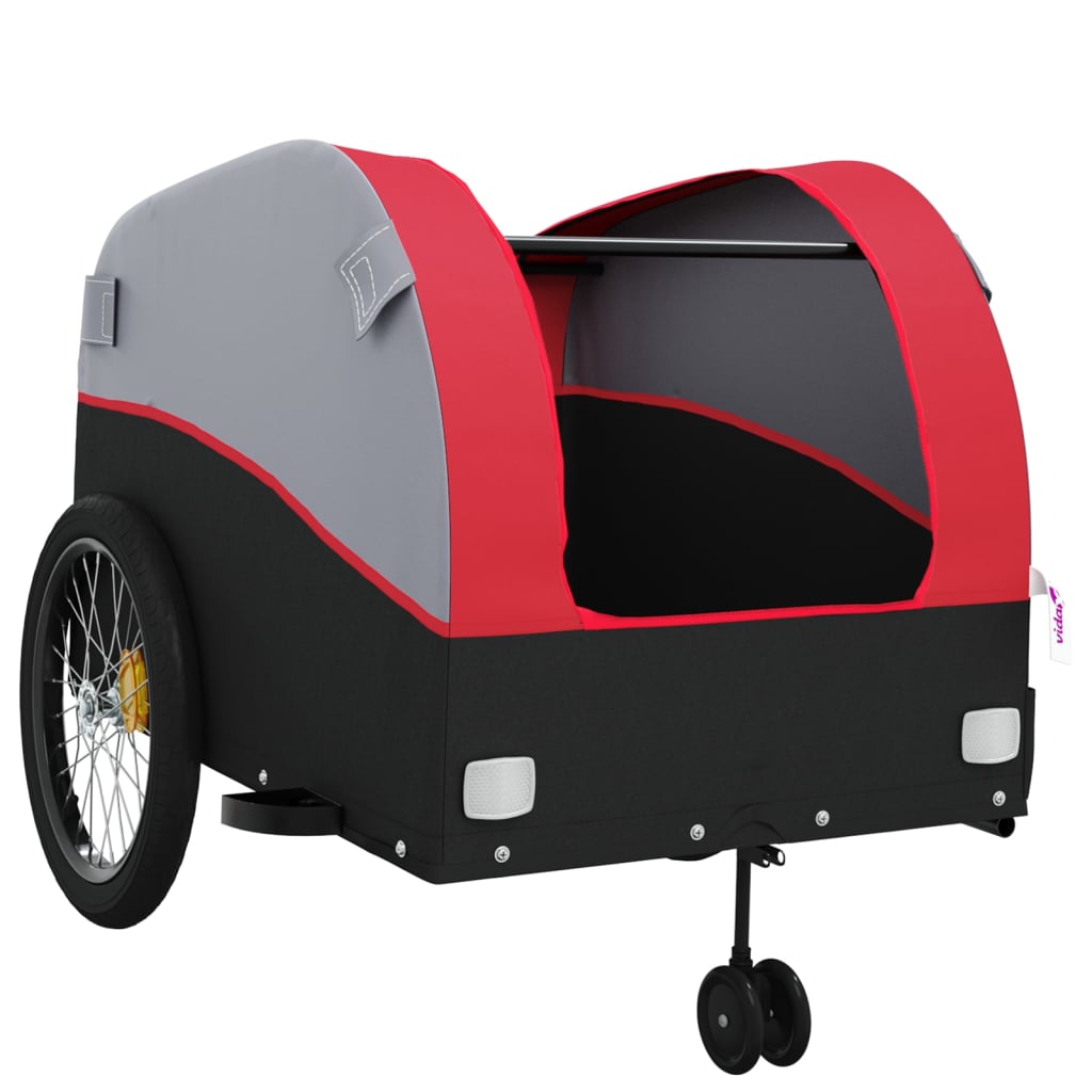 vidaXL Bike Trailer Black and Red 45 kg Iron 5