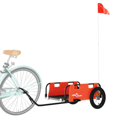 vidaXL Bike Trailer Orange Oxford Fabric and Iron 3