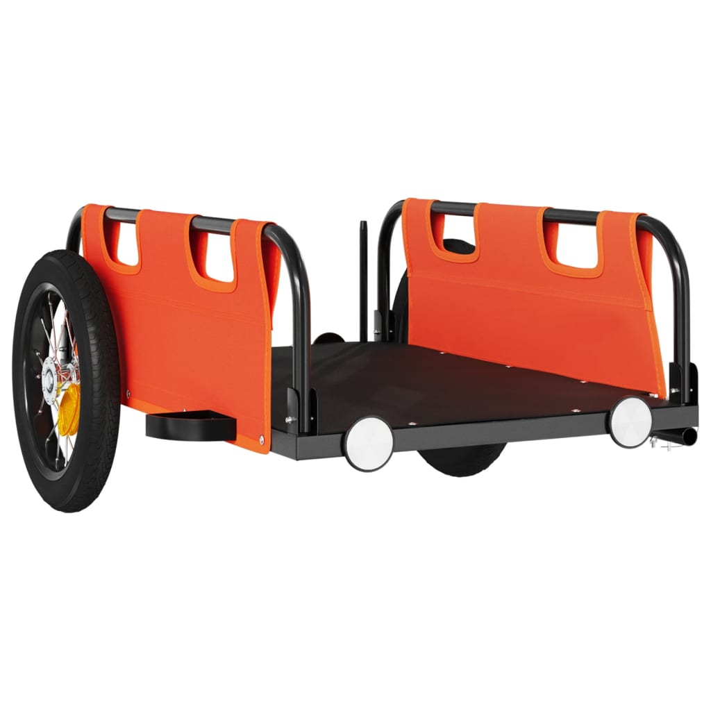 vidaXL Bike Trailer Orange Oxford Fabric and Iron 4
