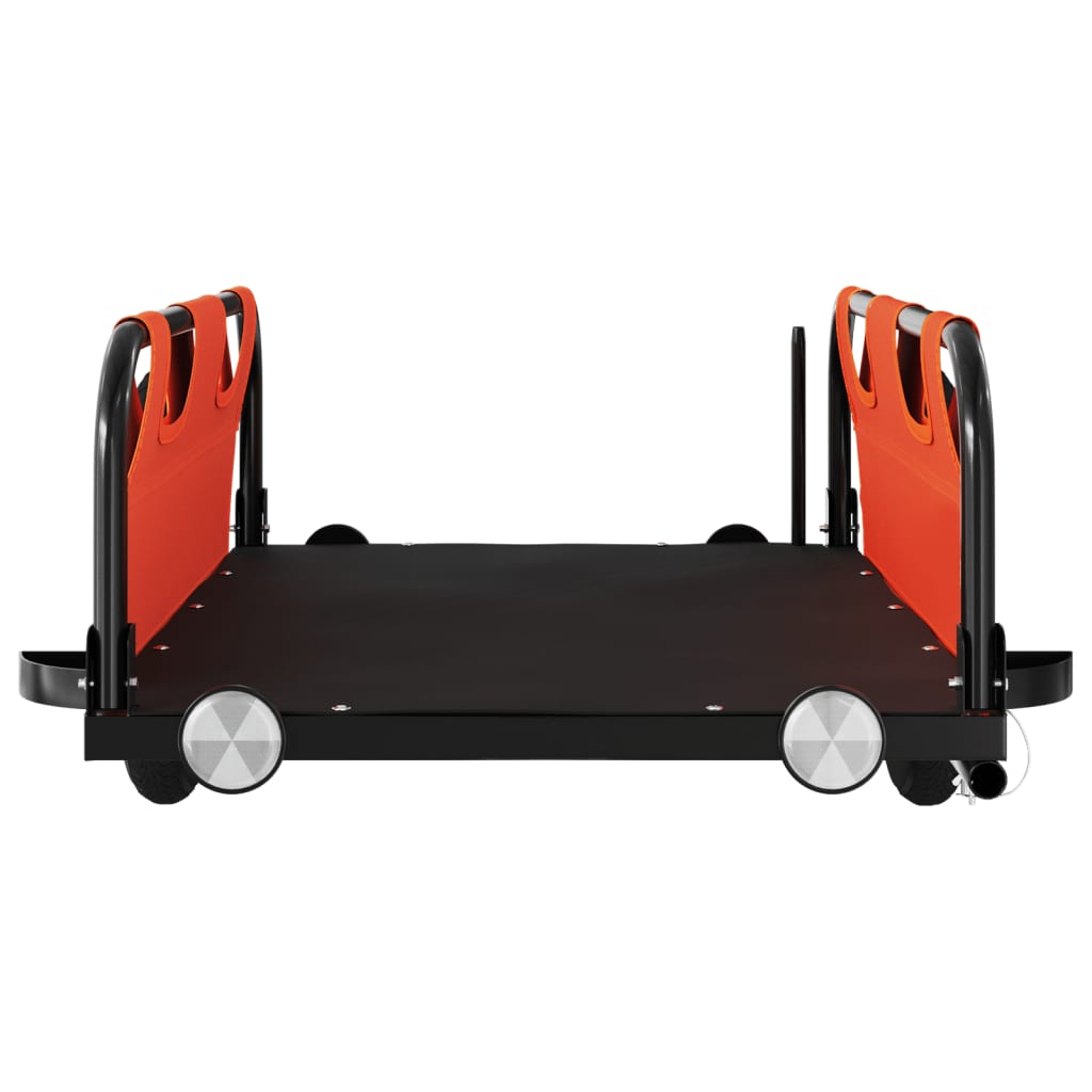 vidaXL Bike Trailer Orange Oxford Fabric and Iron 5
