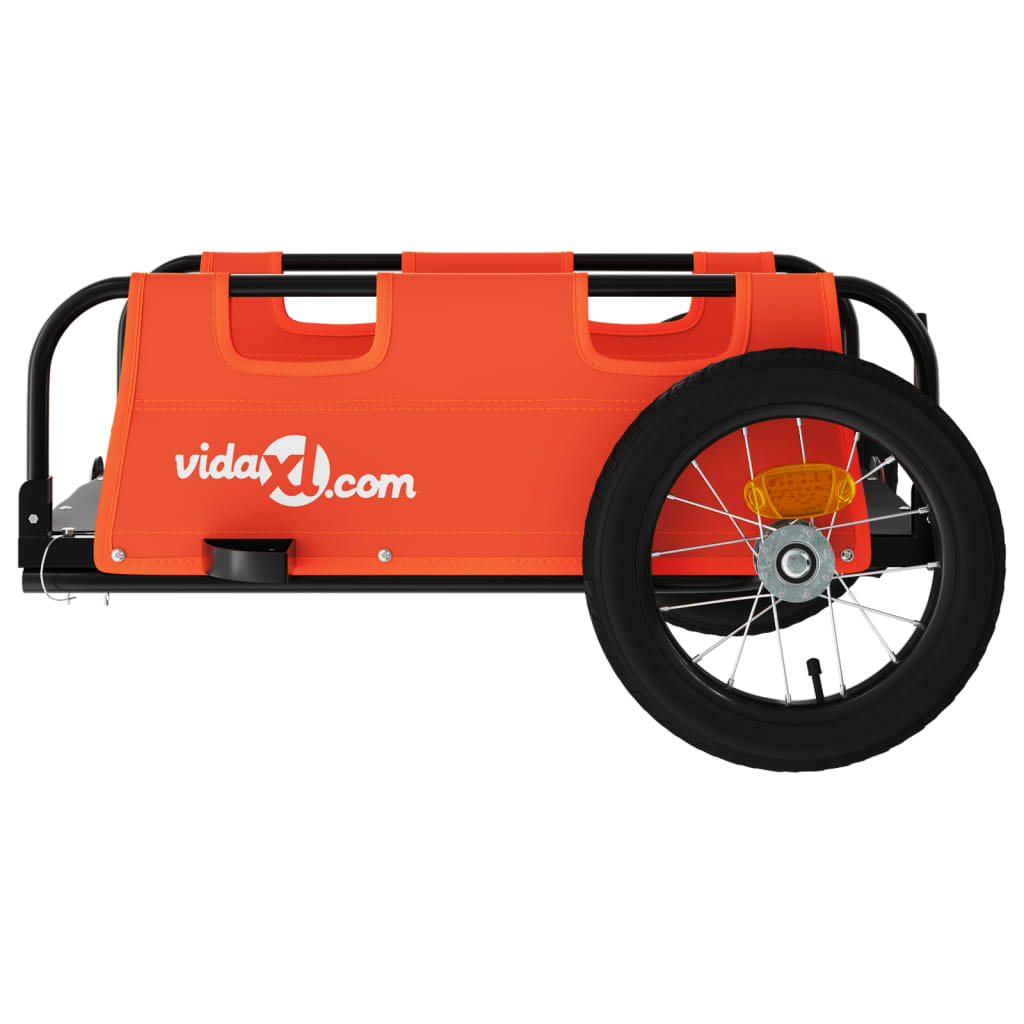 vidaXL Bike Trailer Orange Oxford Fabric and Iron 6