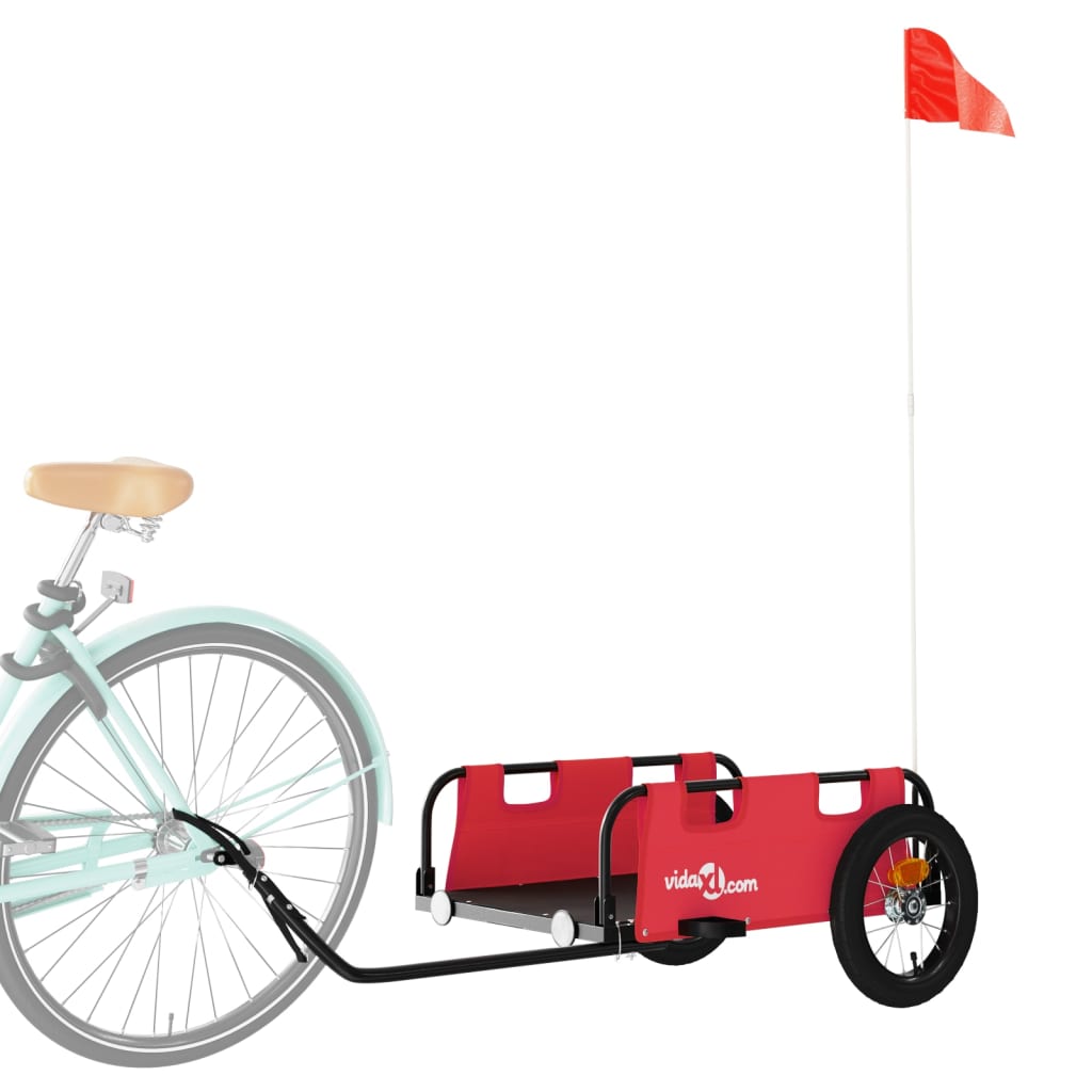 vidaXL Bike Trailer Red Oxford Fabric and Iron 3