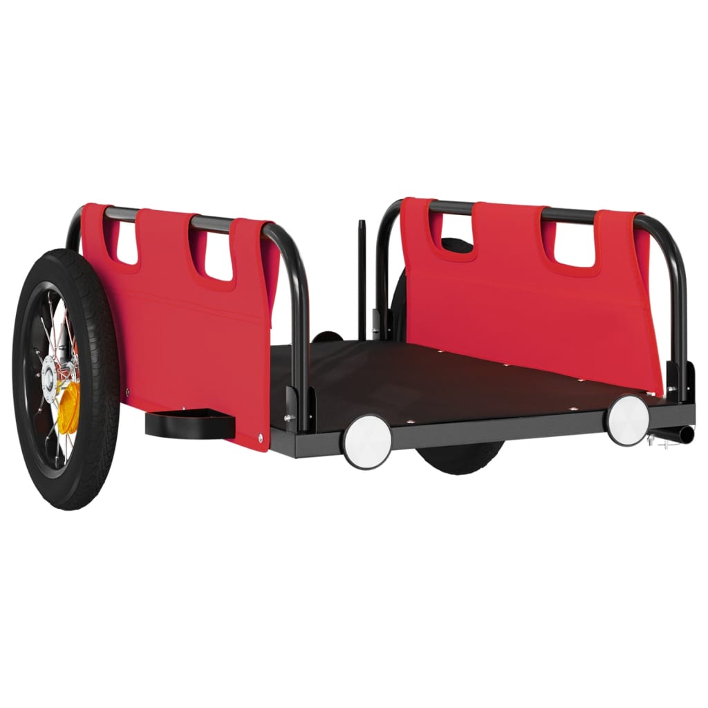 vidaXL Bike Trailer Red Oxford Fabric and Iron 4