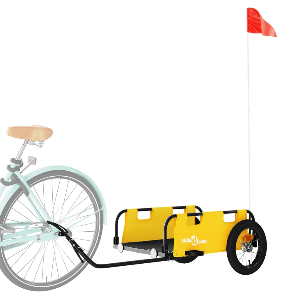 vidaXL Bike Trailer Yellow Oxford Fabric and Iron 3