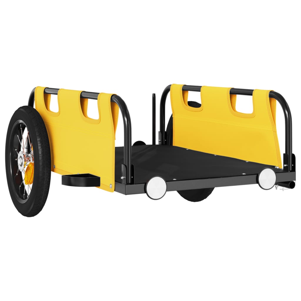 vidaXL Bike Trailer Yellow Oxford Fabric and Iron 4