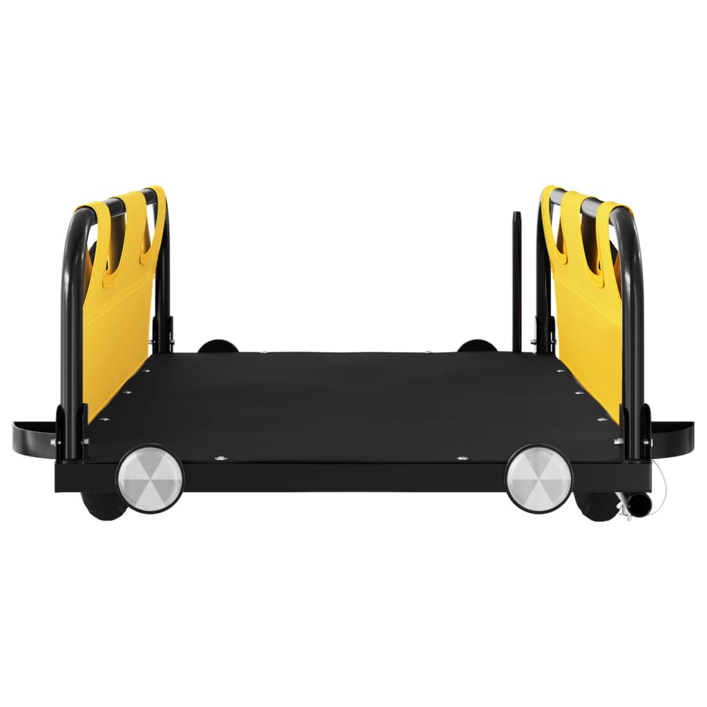 vidaXL Bike Trailer Yellow Oxford Fabric and Iron 5