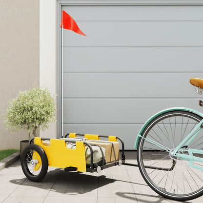 vidaXL Bike Trailer Yellow Oxford Fabric and Iron 1