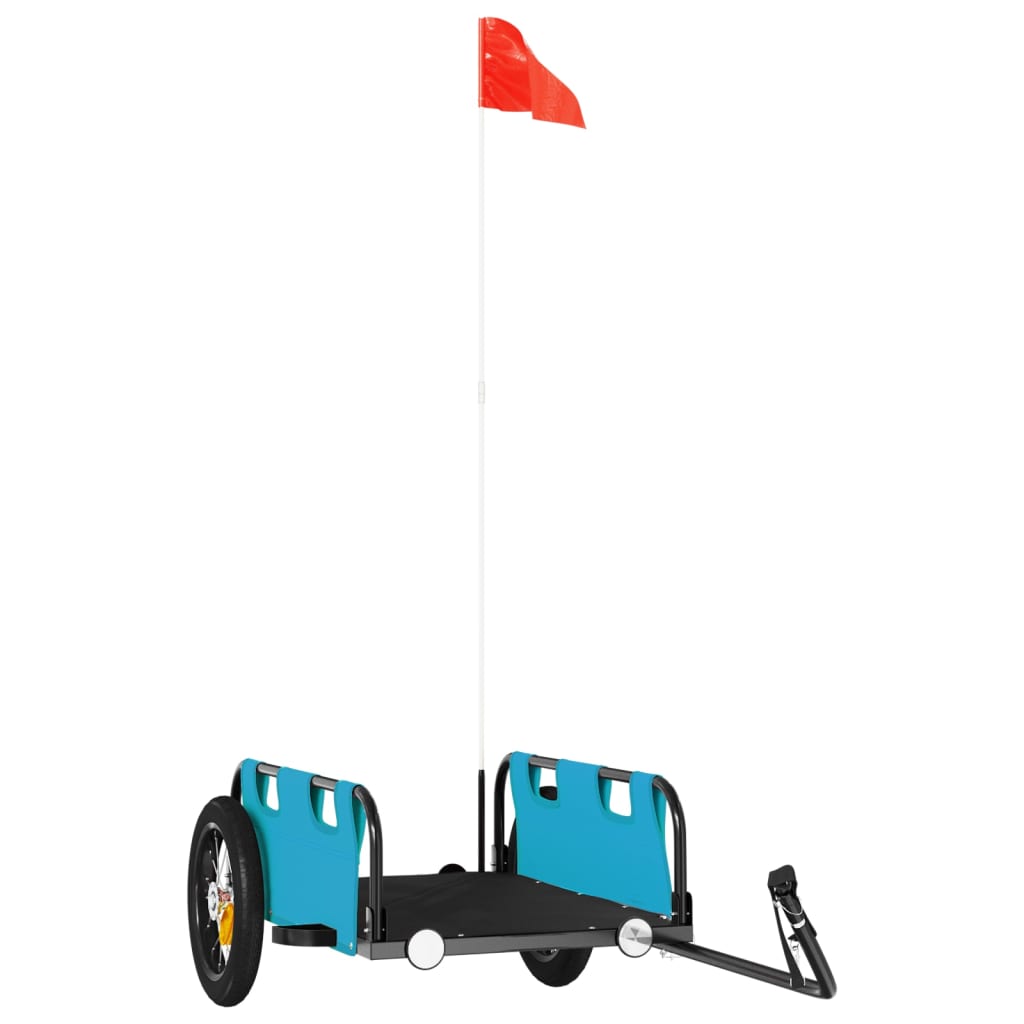 vidaXL Bike Trailer Blue Oxford Fabric and Iron 2