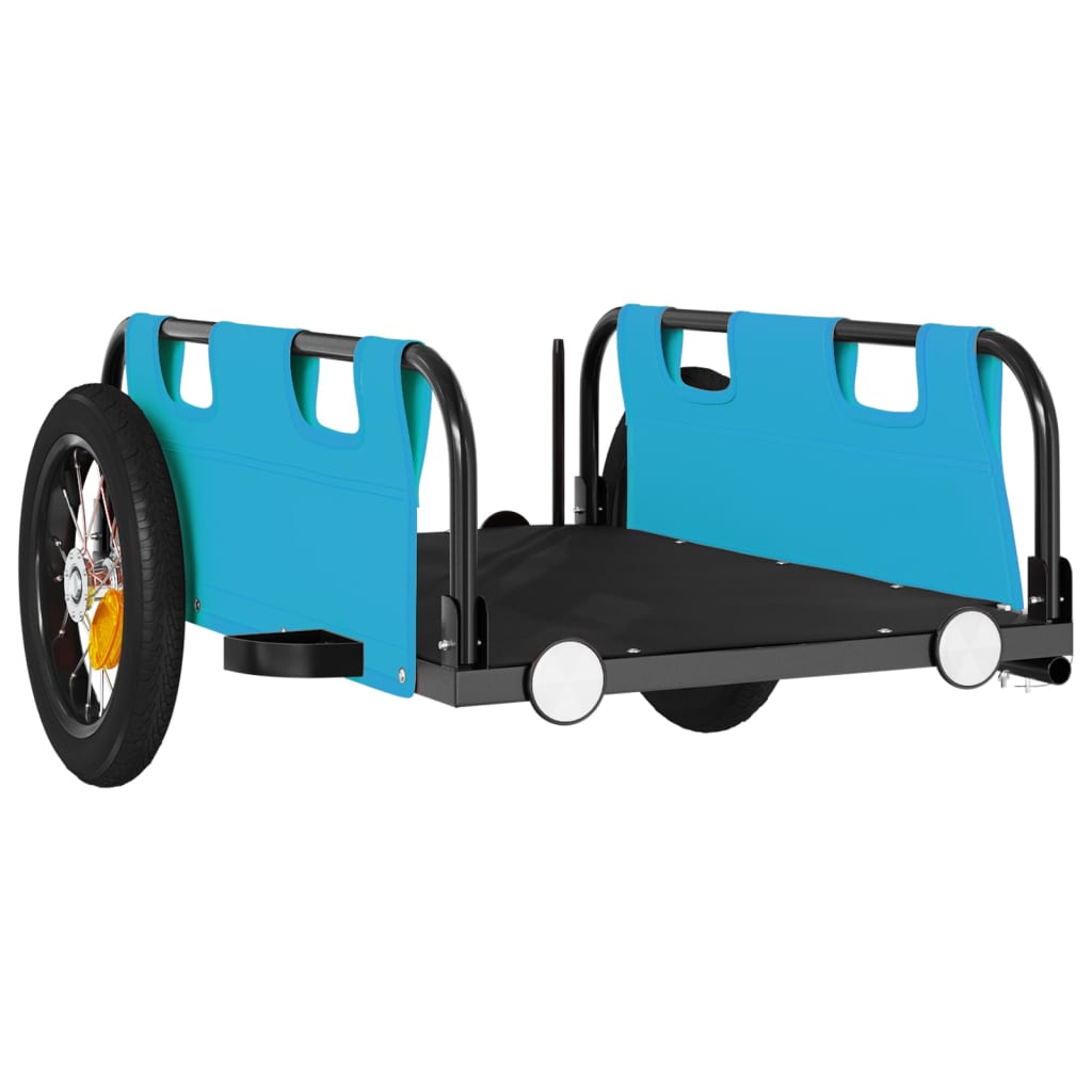 vidaXL Bike Trailer Blue Oxford Fabric and Iron 4