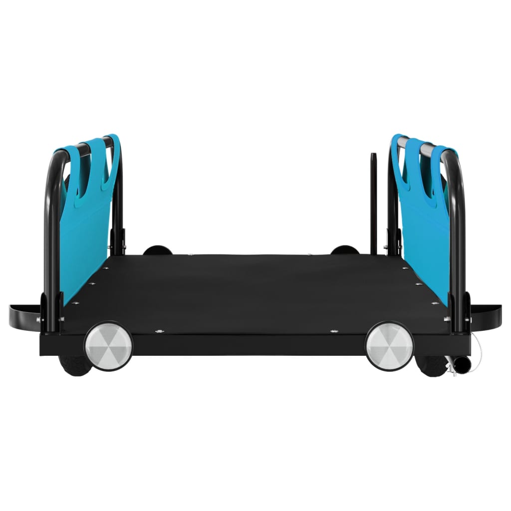 vidaXL Bike Trailer Blue Oxford Fabric and Iron 5