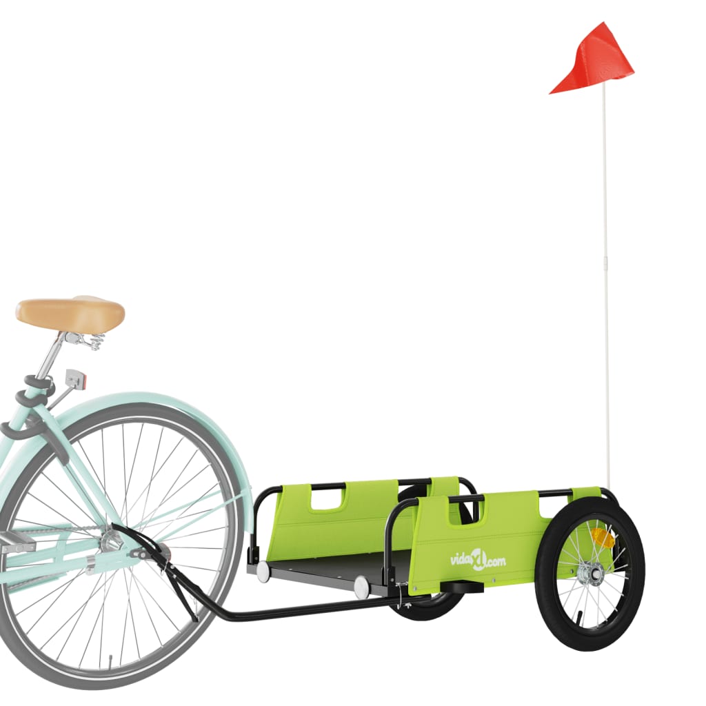 vidaXL Bike Trailer Green Oxford Fabric and Iron 3