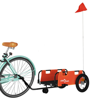 vidaXL Bike Trailer Orange Oxford Fabric and Iron 3