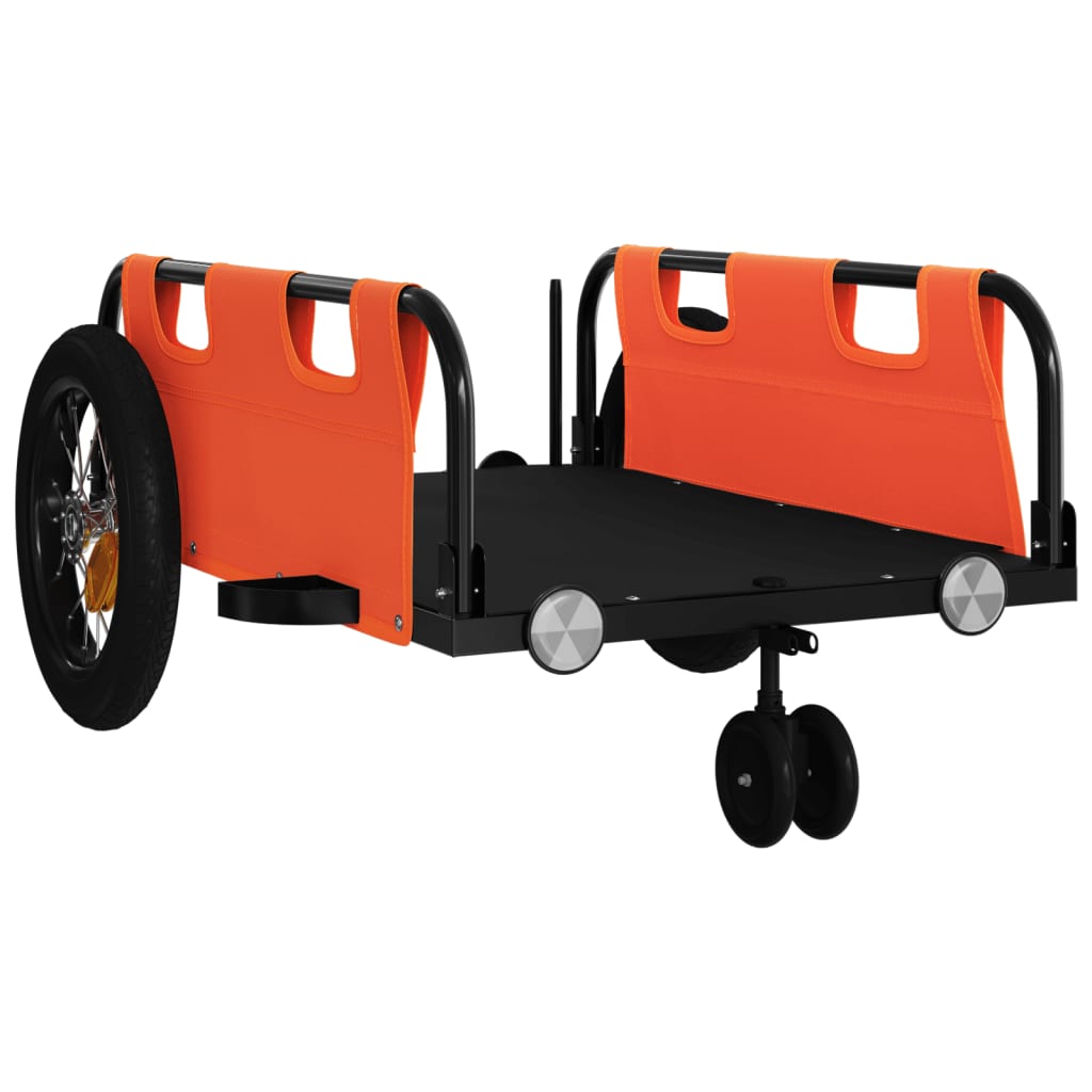 vidaXL Bike Trailer Orange Oxford Fabric and Iron 4